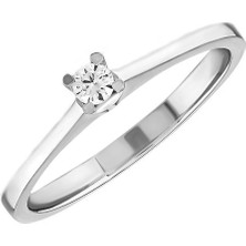 Engingold 0,13CT Pırlanta Tektaş Yüzük - 18K