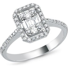 Engingold 0.49CT Pırlanta Baget Yüzük