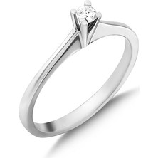 Engingold 0.14CT Tektaş Pırlanta Yüzük - 14K
