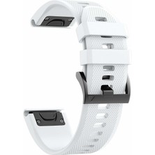 Markacase Garmin Tactix Charlie Için Quick Fit Özellikli Silikon Kordon Beyaz