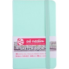 Talens Sketchbook Sert Kapak Eskiz Çizim Defteri 9 x 14 cm 140 gr 80 Yp Pastel Mint Yeşili