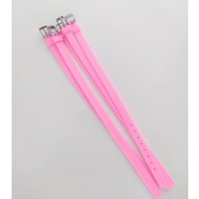 Bileklik 5 li Silikon Pembe 08 mm Ayarlanabilir Charm Takılabilen Bileklik