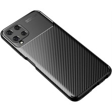 Fibaks Samsung Galaxy A22 Kılıf Rugged Armor Darbe Emici Uzun Ömürlü Dayanıklı Parmak İzi Yapmaz Karbon Tasarım Negro Silikon Kapak