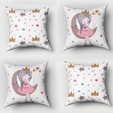 instababyrooms Çift Taraflı Dekoratif 43CM x 43CM Bebek Çocuk Odası 4 Lü Kırlent Kılıfı Model 086