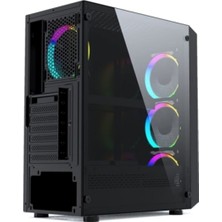 Gametech Velar Mesh 4X120MM Rainbow Fanlı Gaming Oyuncu Bilgisayar Kasası 600W 80 Plus