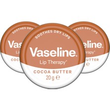 Vaseline Lip Therapy Cocoa Yumuşatıcı Dudak Kremi 20 gr X3