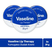 Vaseline Lip Therapy Original Yumuşatıcı Dudak Kremi 20 gr X3