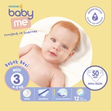 Baby Me Midi 3 Numara Bebek Bezi 4-9 kg 50 Adet