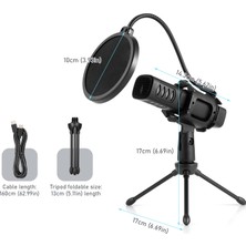 Lixada USB Mikrofon Kardioid Kondenser Mikrofon Tripod Standı (Yurt Dışından)