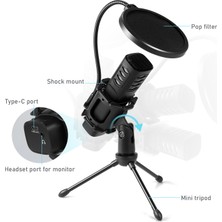 Lixada USB Mikrofon Kardioid Kondenser Mikrofon Tripod Standı (Yurt Dışından)