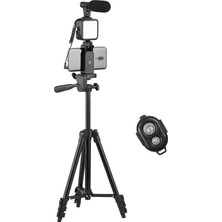 Andoer Telefon Vlog Video Kiti, Yükseklik Ayarlı Tripod (Yurt Dışından)