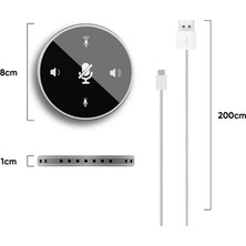 Lixada Masaüstü USB Konferans Hoparlörü Mikrofon Dahili Hoparlör (Yurt Dışından)