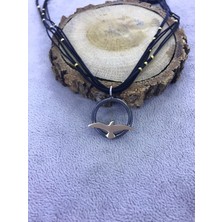 Nsa Silver Martı  Gümüş Kolye ve Küpe 925 Ayar