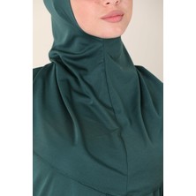 Miss Ledonna Fermuarlı Namaz Elbisesi Zümrüt Yeşili 2000RMZ