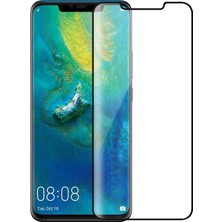 Dlrcase Huawei Mate 20 Pro Full Kapatan Renkli Cam Ortası Yapışan Siyah