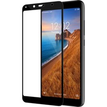 Dlrcase Xiaomi Redmi 7A Full Kapatan Renkli Cam Tam Koruma Siyah