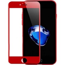 Dlrcase Apple iPhone 6 Full Kapatan Renkli Cam Kırmızı