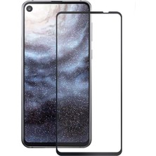 Dlrcase Samsung Galaxy A8S Full Kapatan Renkli Cam Tam Koruma Siyah