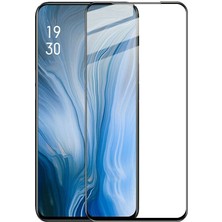 Dlrcase Oppo Reno Full Kapatan Renkli Cam Tam Koruma Siyah