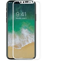 Dlrcase Apple iPhone x Full Kapatan Renkli Cam Beyaz