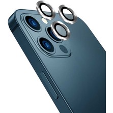 Dlrcase Apple iPhone 12 Pro Max Kamera Metal Cam Lens Koruyucu Gümüş