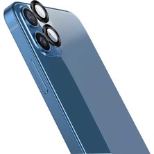 Dlrcase Apple iPhone 12 Mini Kamera Metal Cam Lens Koruyucu Siyah