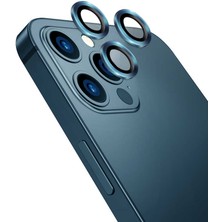 Dlrcase Apple iPhone 12 Pro Kamera Metal Cam Lens Koruyucu Mavi