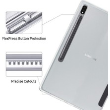 FUJİMAX Samsung Galaxy Tab S7 Fe 2021 12.4 Inç T730 T735 T737 Yatay Standlı Arka Sert Transparan P.c Smart Kılıf