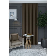 Evdepo Home Açık Kahve Düz Renk Pileli Petek Dokulu Fon Perde, 1/2,5 Normal Pile, Tek Kanat 70 x 250 cm cm