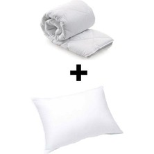 Miabella Home Tek Kişilik Antibakteriyel Microfiber Saten Beyaz Yorgan + Yastık Set