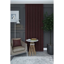 Evdepo Home Mürdüm Düz Renk Pileli Petek Dokulu Fon Perde, 1/2,5 Normal Pile, Tek Kanat 50 x 240 cm cm