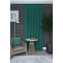 Evdepo Home Petrol Mavisi Düz Renk Pileli Petek Dokulu Fon Perde, 1/2,5 Normal Pile, Tek Kanat 50 x 240 cm cm