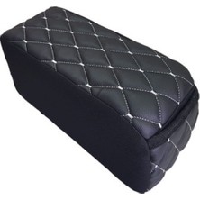 Tegin Bmw 3 Serisi E36 Cabrio 1993-1999 Kolçak Kol Dayama Üniversal Siyah Deri Gri Desen Montajsız Cepli