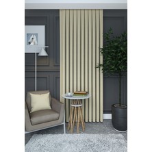 Evdepo Home Krem Düz Renk Pileli Petek Dokulu Fon Perde, 1/2,5 Normal Pile, Tek Kanat 50 x 240 cm cm