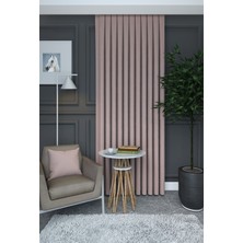 Evdepo Home Pudra Düz Renk Pileli Petek Dokulu Fon Perde, 1/2,5 Normal Pile, Tek Kanat 50 x 250 cm cm