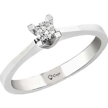 Engingold 0,32CT Pırlanta Tektaş YÜZÜK-14K