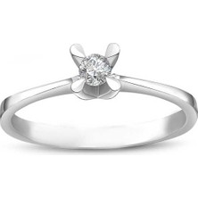 Engingold 0,08CT Pırlanta Tektaş YÜZÜK-14K