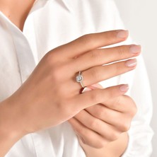Engingold 0.15CT Pırlanta Baget Taşlı Yüzük