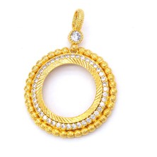 Ferizz Altın Kaplama Dorikalı Yurvarlak Yarım Çerçeve Kolye Ucu