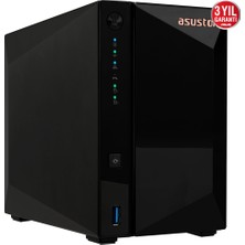 Asustor AS3302T Realtek RTD1296 2 Disk Yuvası Nas (2X18TB Desteği) 2GB DDR4 2.5 GBE x 1 USB 3.2 x 3 Depolama Ünitesi