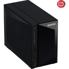 Asustor AS3302T Realtek RTD1296 2 Disk Yuvası Nas (2X18TB Desteği) 2GB DDR4 2.5 GBE x 1 USB 3.2 x 3 Depolama Ünitesi