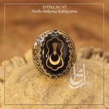 Osmanlı Gümüş Islam Usta Tasarımı Istiklal Model 5 Gümüş Erkek Yüzük