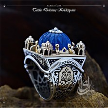 Osmanlı Gümüş Islam Usta Tasarımı Kubbet-Ül Sır Gümüş Erkek Yüzük