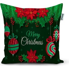 Sakallı Home Yılbaşı Desen 3D Digital Baskılı Dekoratif Kırlent Kılıfı