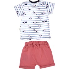 Necix's Martı Desenli Özgün Erkek Ikili Takım-Kiremit