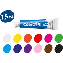 Carioca 012/A Bebek Tüp Tempera Guaj Boya Süper Yıkanabilir Fırçalı 12 Renk 12X7,5 ml