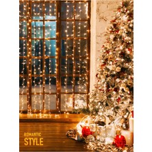 Trendpoint 3x2 Metre Perde LED Animasyonlu 12 Saçaklı 240 Ledli Fişli Eklenebilir 8 Fonksiyonlu