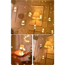 Trendpoint Küre Perde LED 3mt 12 Toplu Animasyonlu Eklenebilir Fişli Kablolu LED Dekoratif Ampül