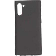 Case 4U Samsung Galaxy Note 10 Kılıf Klasik Mat Renkli Yumuşak Premier Silikon Siyah