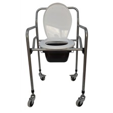 Remmed Tekerlekli Katlanabilir Seyyar Hasta Yaşlı Tuvalet Sandalyesi Klozetli Kovalı Wc Oturak